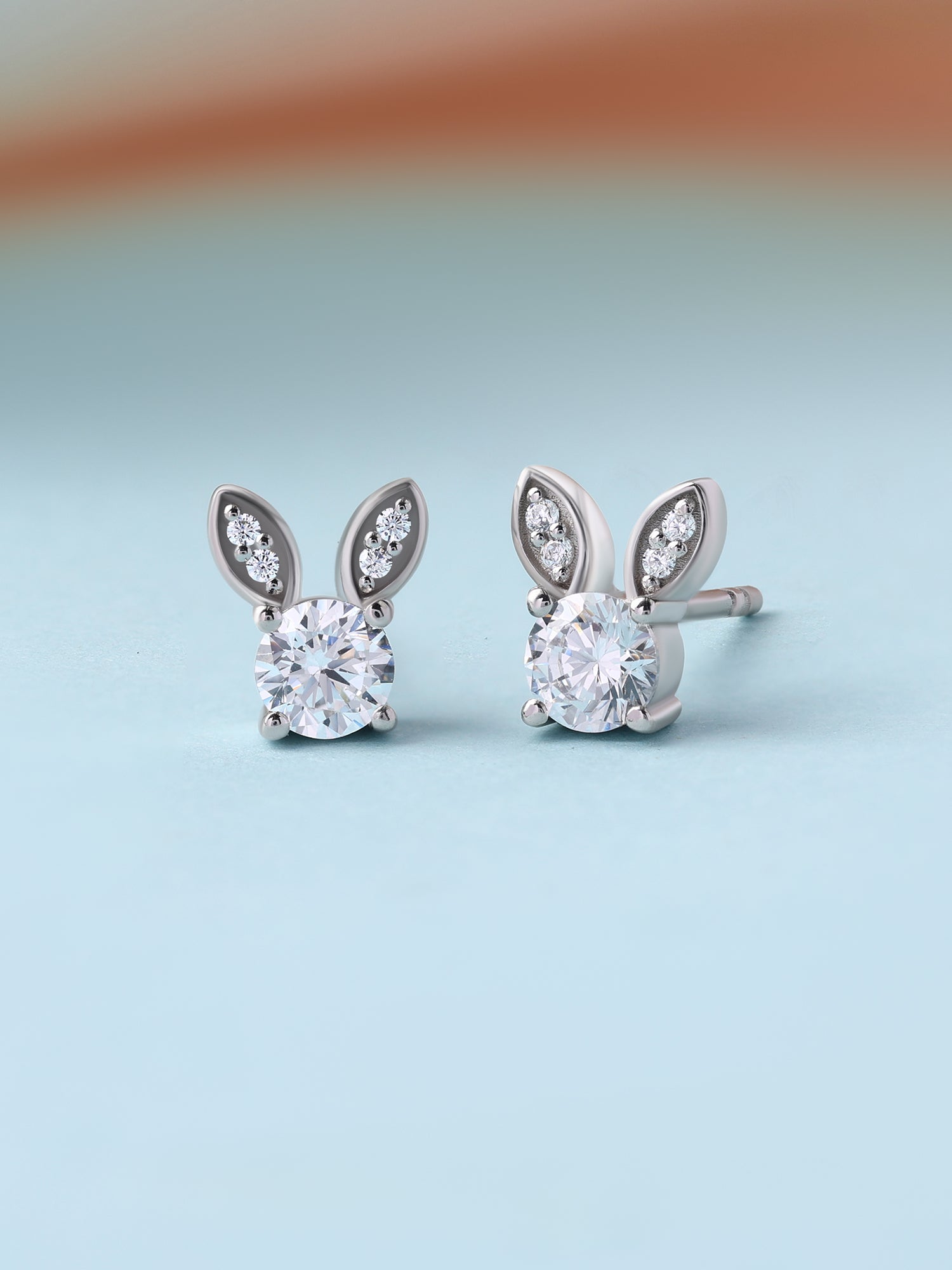 Bunny American Diamond Silver Earrings for Women