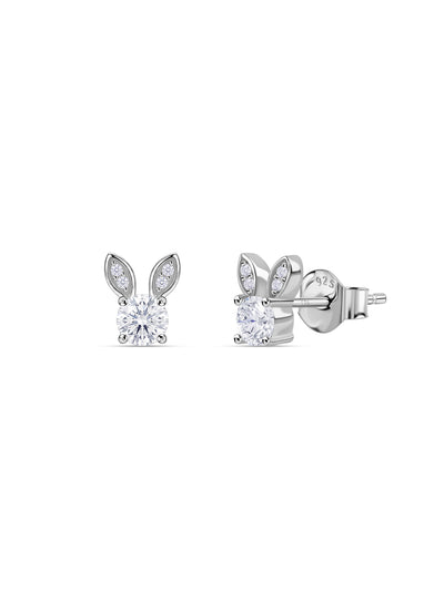Bunny American Diamond Silver Earrings for Women