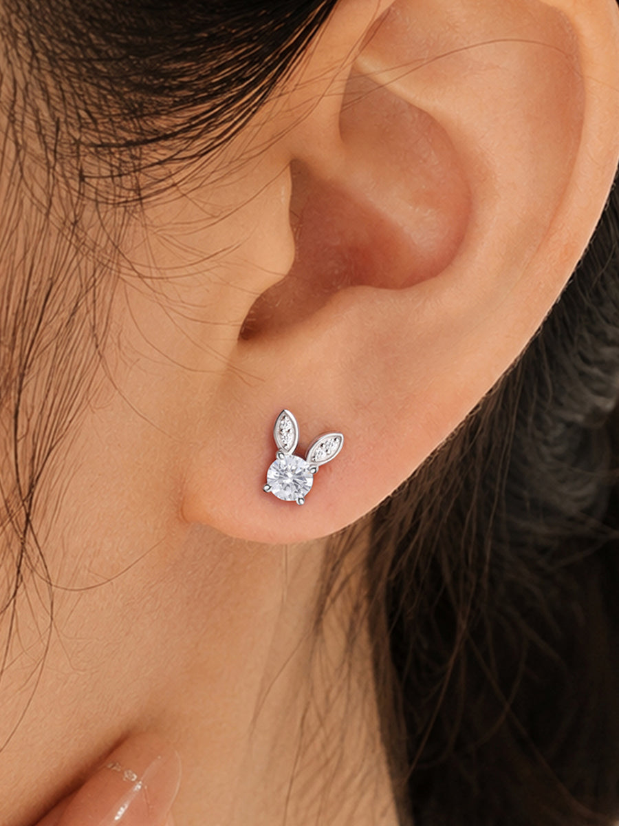 Bunny American Diamond Silver Earrings for Women