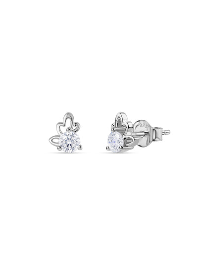 Butterfly American Diamond Silver Stud Earrings for Women