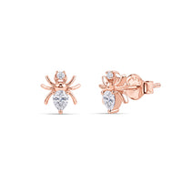 American Diamond Spider Rose Gold Plated Stud Earrings