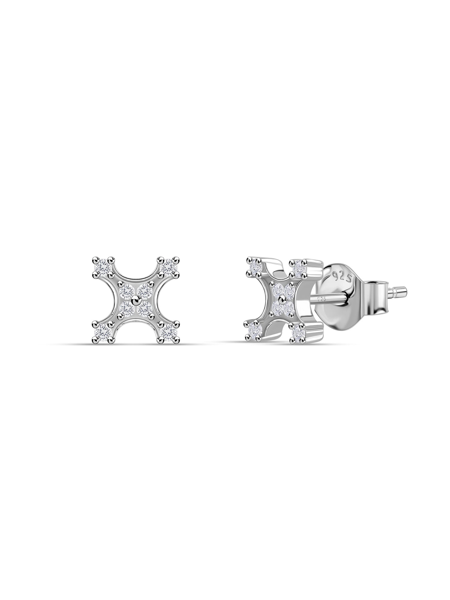 925 Silver American Diamond Kite Stud Earrings for Women