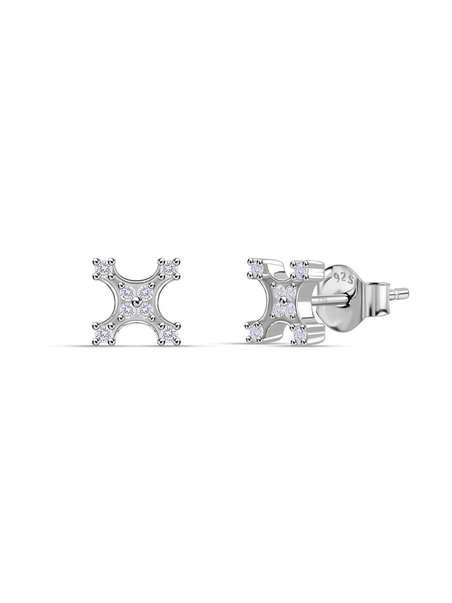 925 Silver American Diamond Kite Stud Earrings for Women