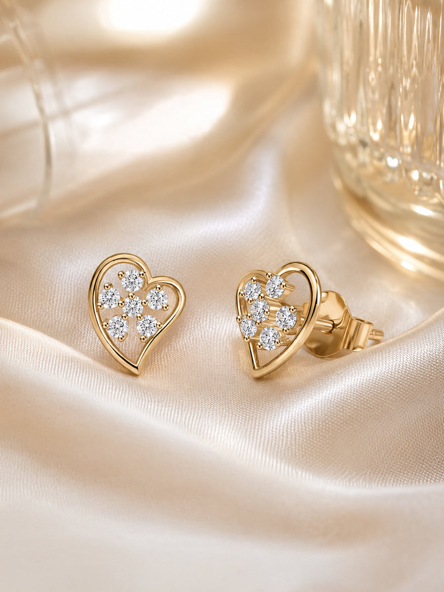 9K Yellow Gold Lab Grown Diamond Dewdrop Stud Earrings