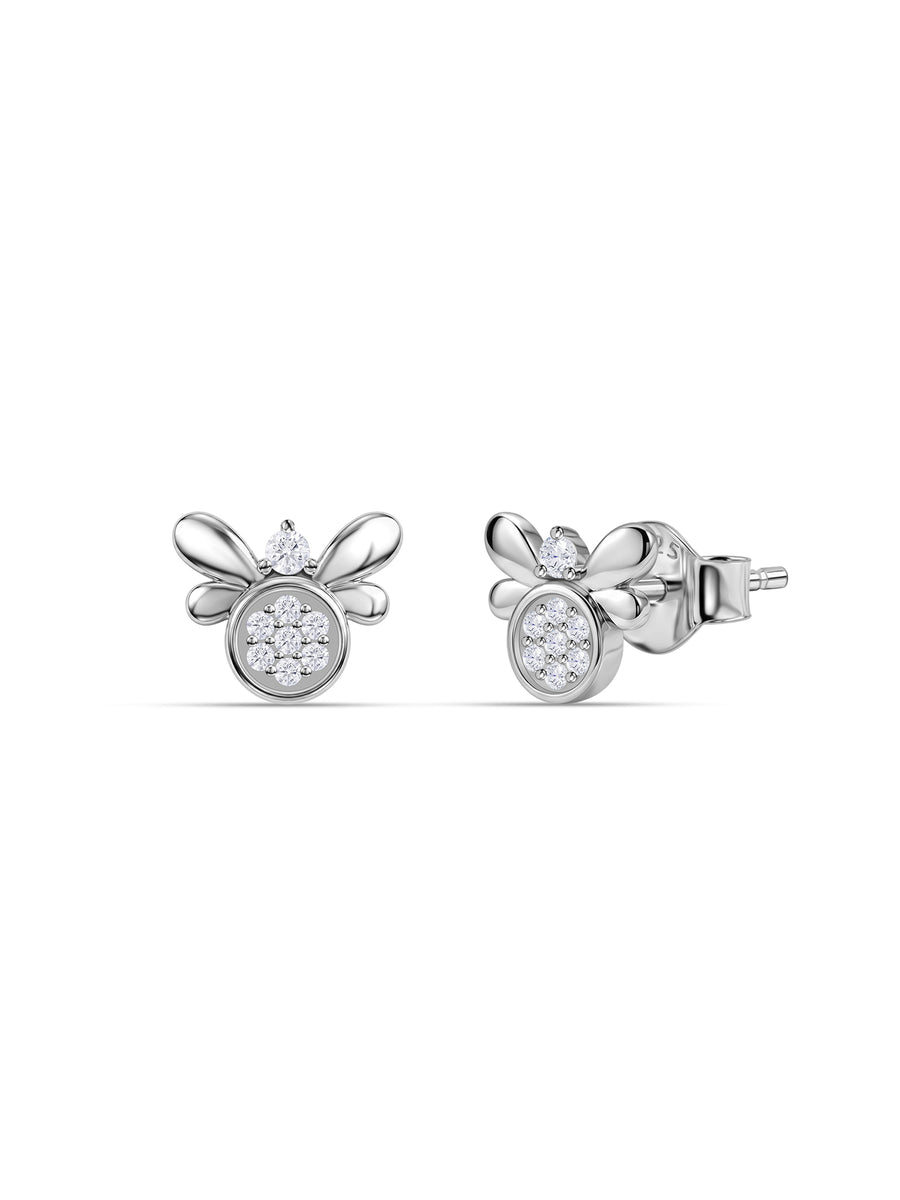 925 Silver American Diamond Berry Stud Earrings for Women
