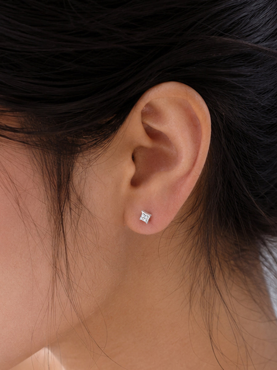 925 Silver American Diamond Starburst Stud Earrings for Women