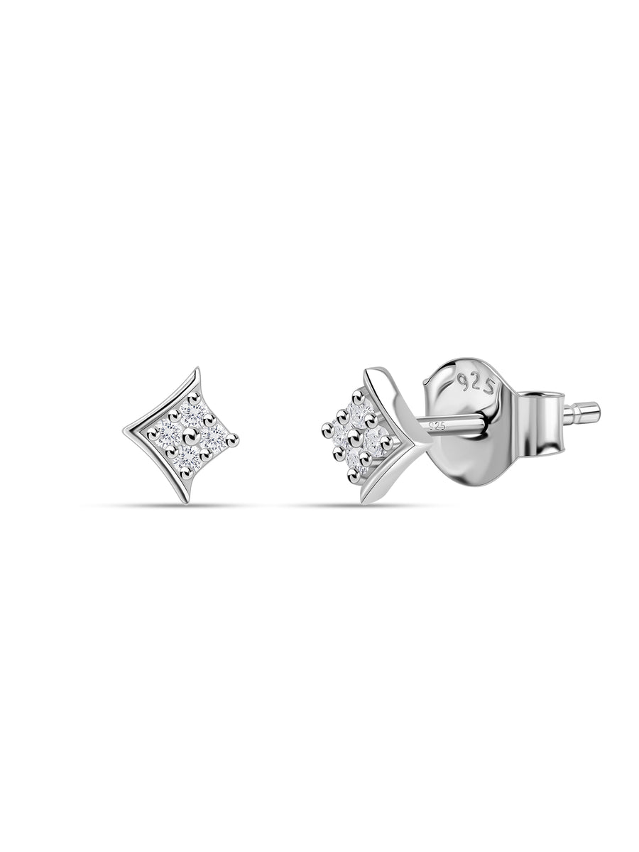 925 Silver American Diamond Starburst Stud Earrings for Women