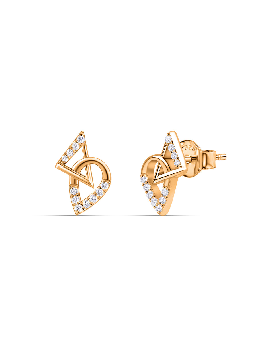 Angular Twist Lab Grown Diamond Vermeil Gold Earrings