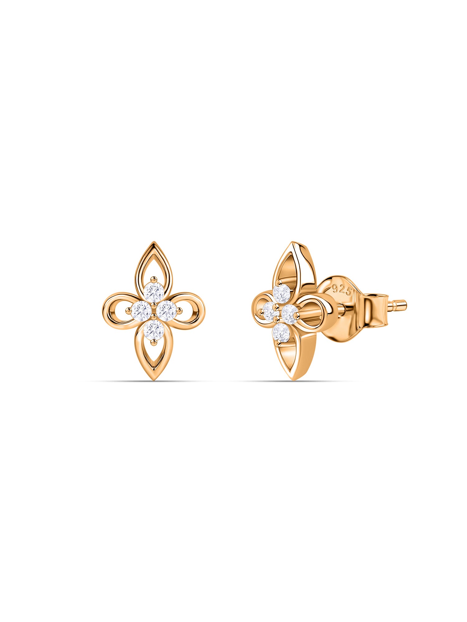 Petal Knot Lab Grown Diamond Vermeil Gold Earrings