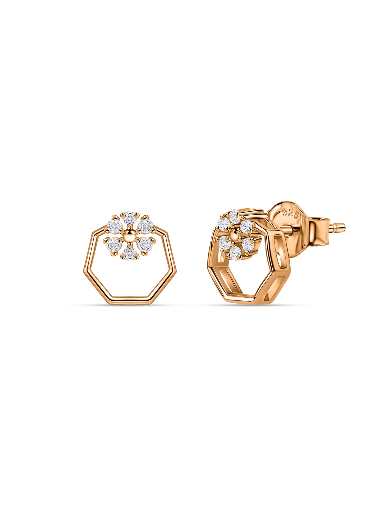 Bloom Cluster Lab Grown Diamond Vermeil Gold Earrings