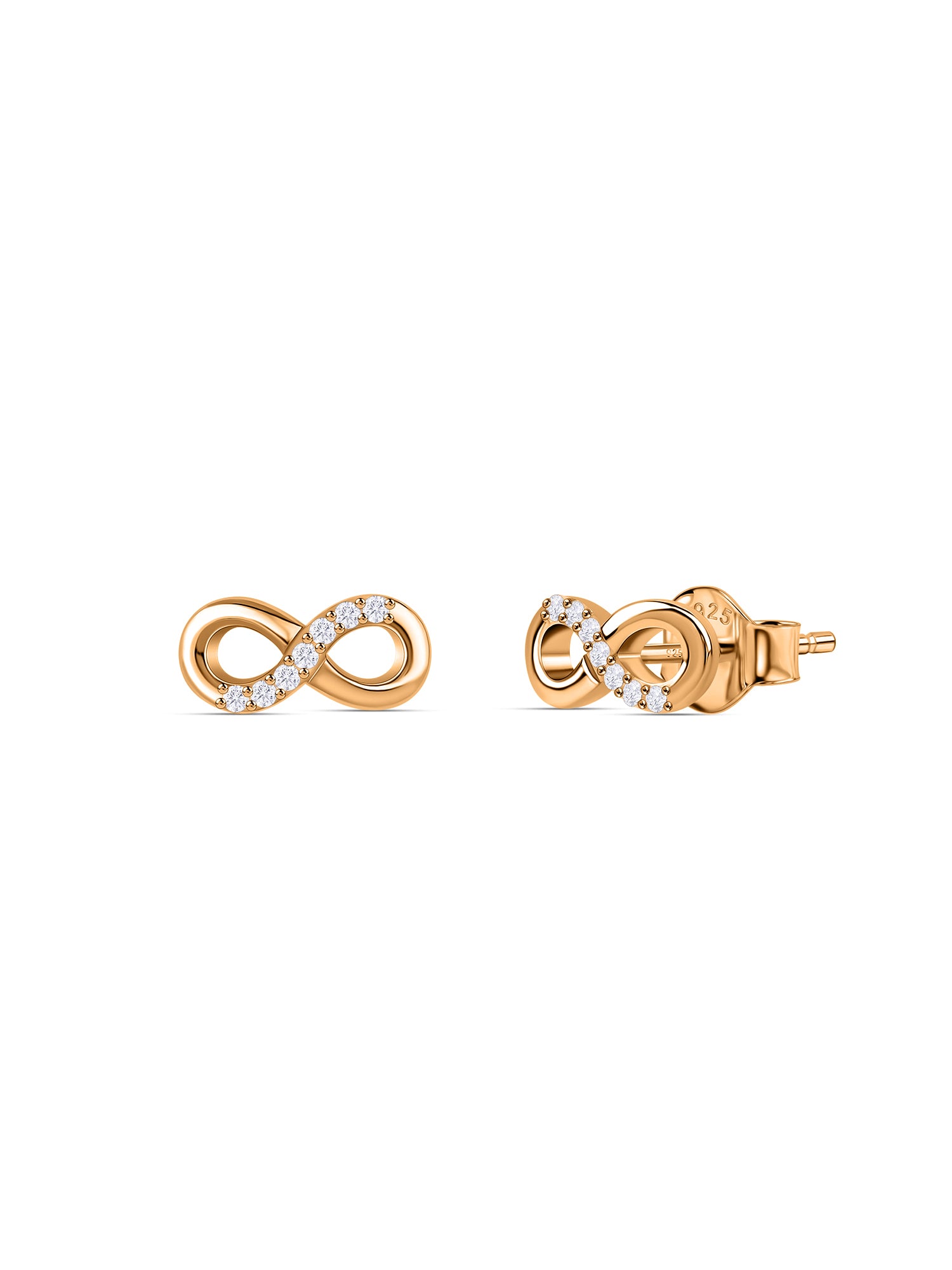 Infinity Loop Lab Grown Diamond Vermeil Gold Earrings