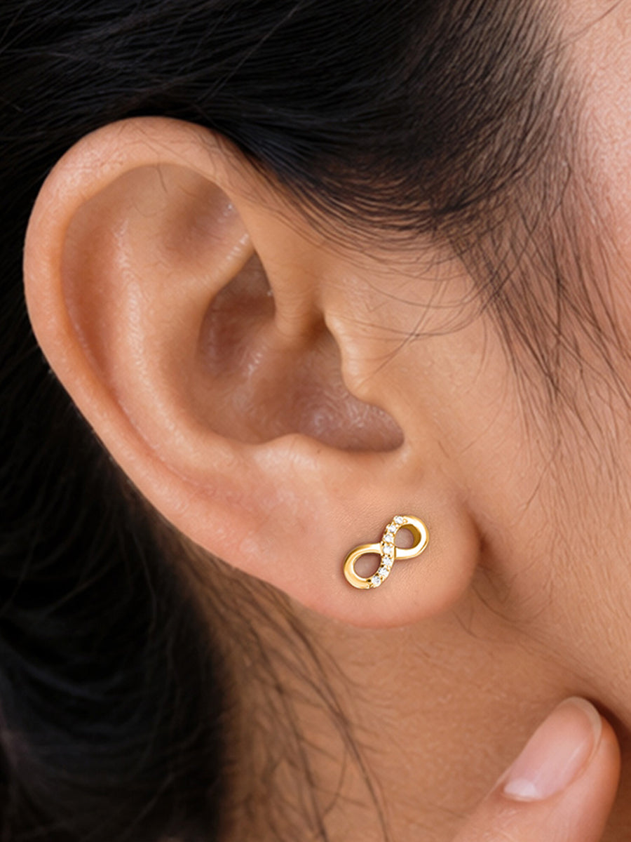 Infinity Loop Lab Grown Diamond Vermeil Gold Earrings
