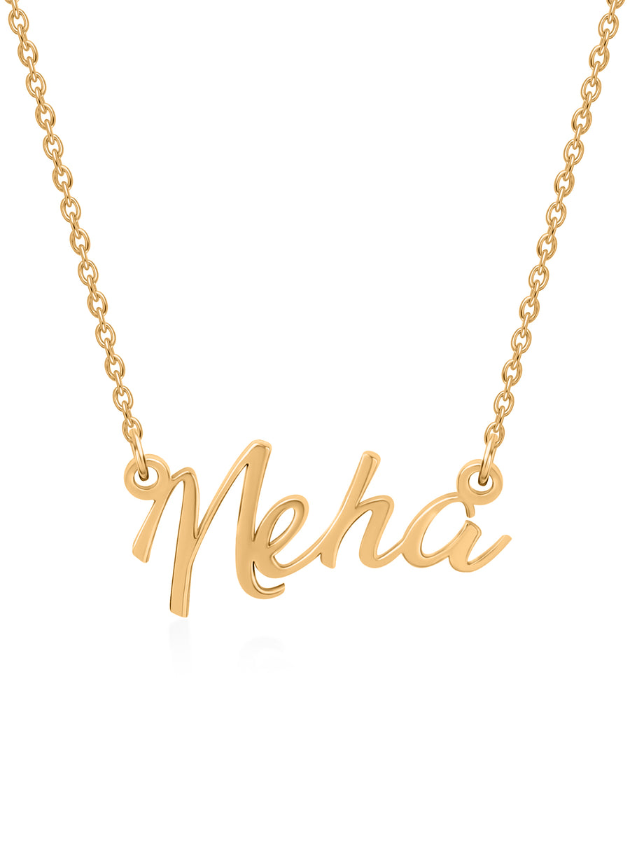 Yellow Gold Name Pendant With Chain for Women – Ornate Jewels