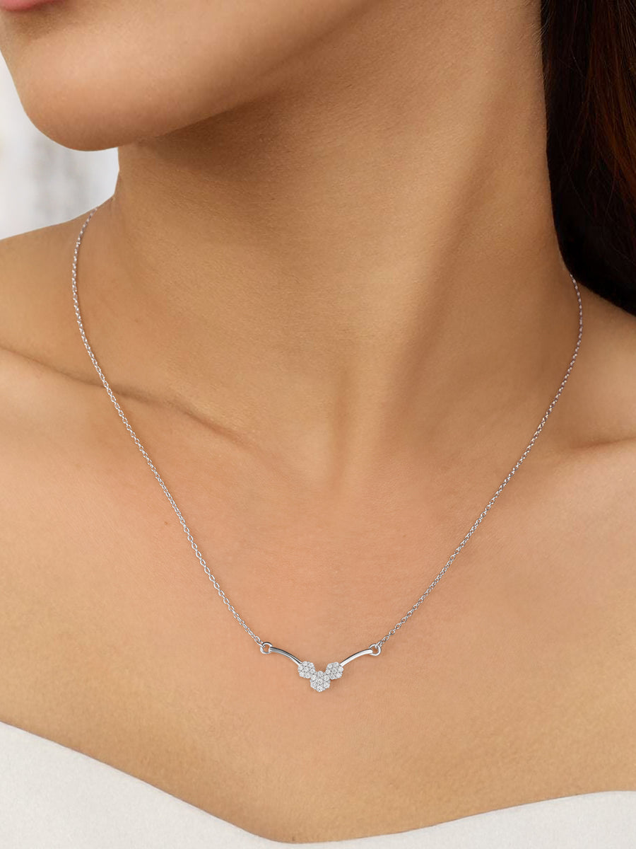 Three Flowers Necklace For Women