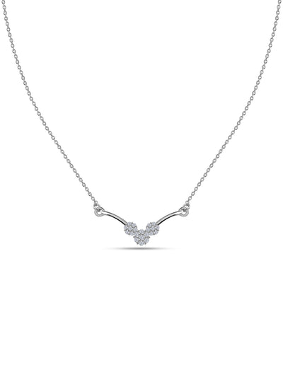 Three Flowers Silver Necklace for Women