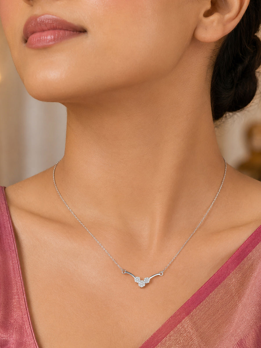 Three Flowers Necklace For Women