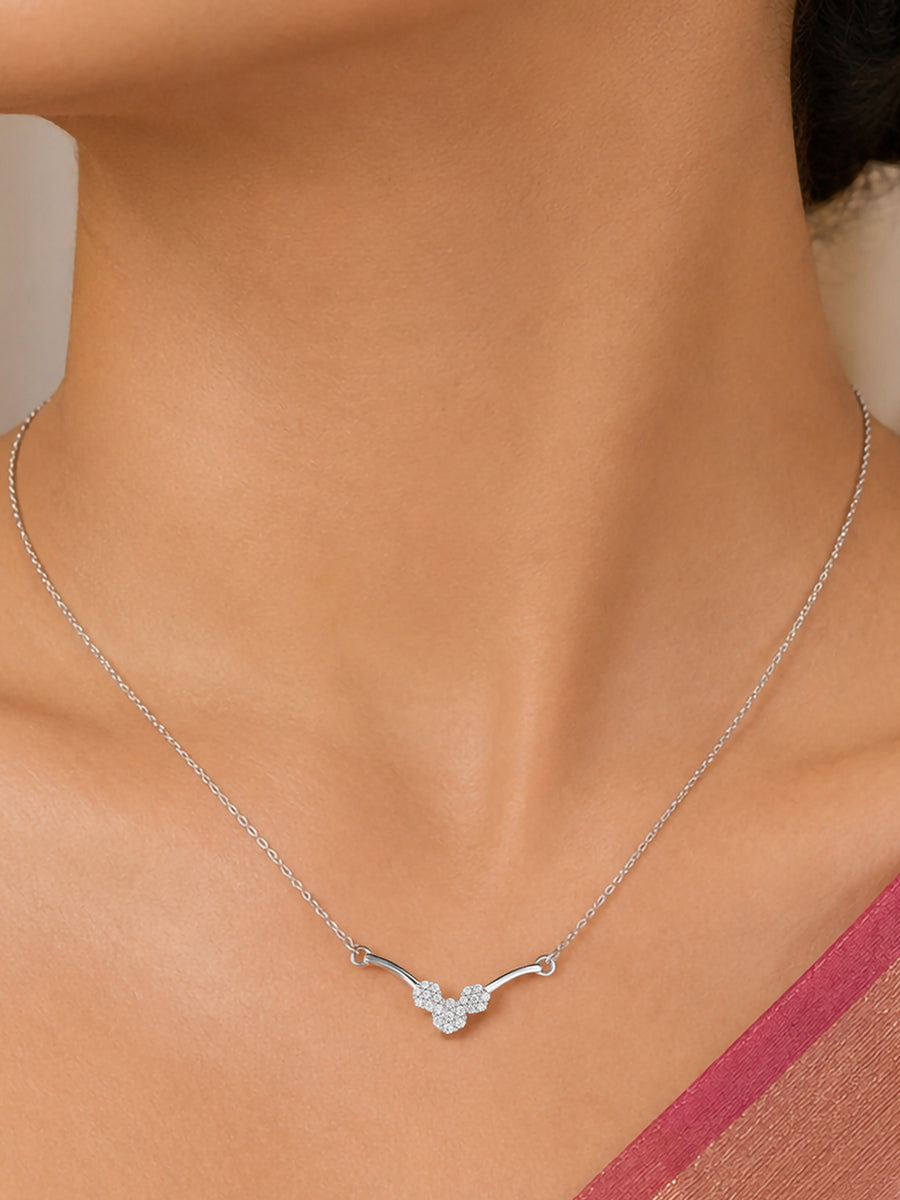 Three Flowers Necklace For Women