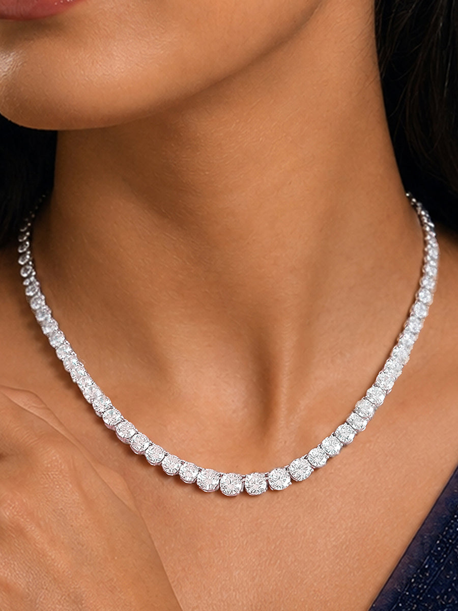 AAA Grade American Diamond Tennis Necklace For Women