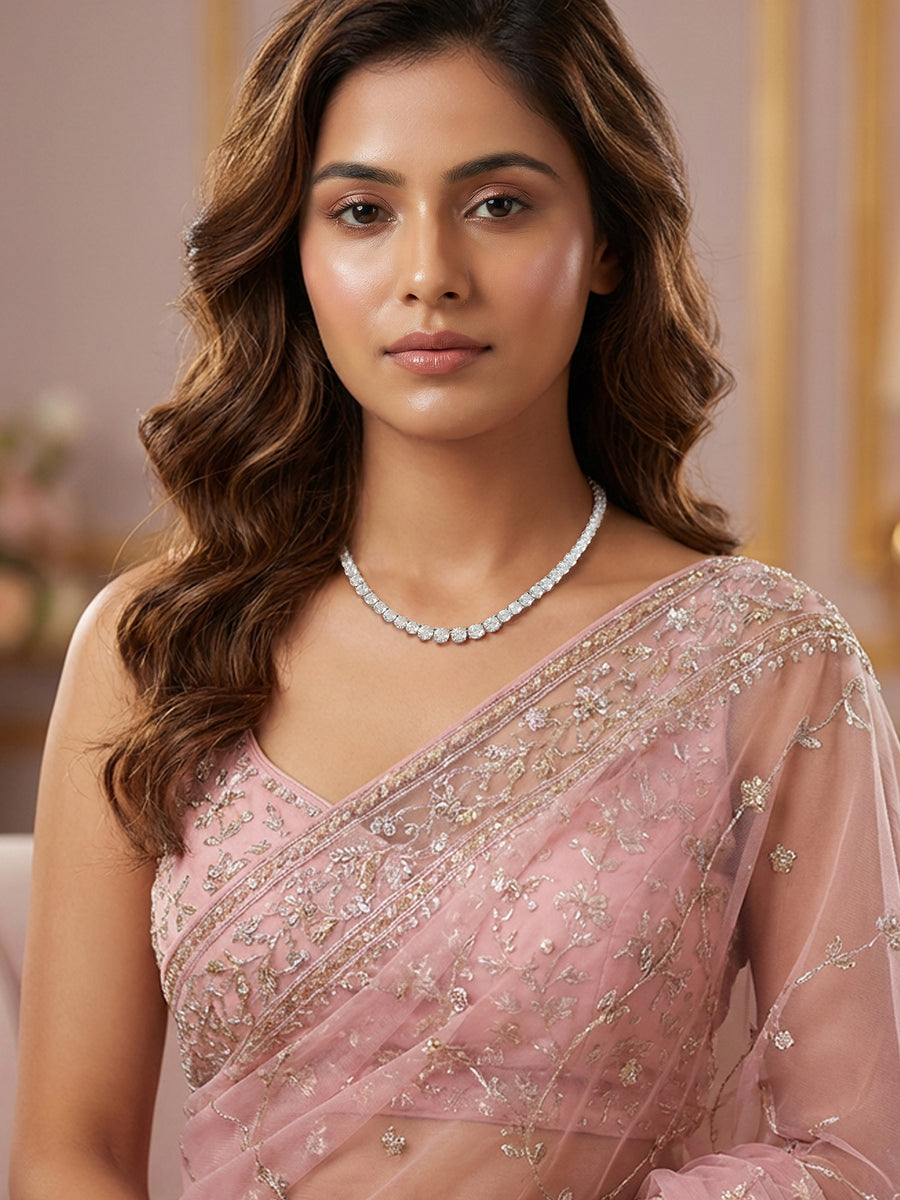 AAA Grade American Diamond Tennis Necklace For Women