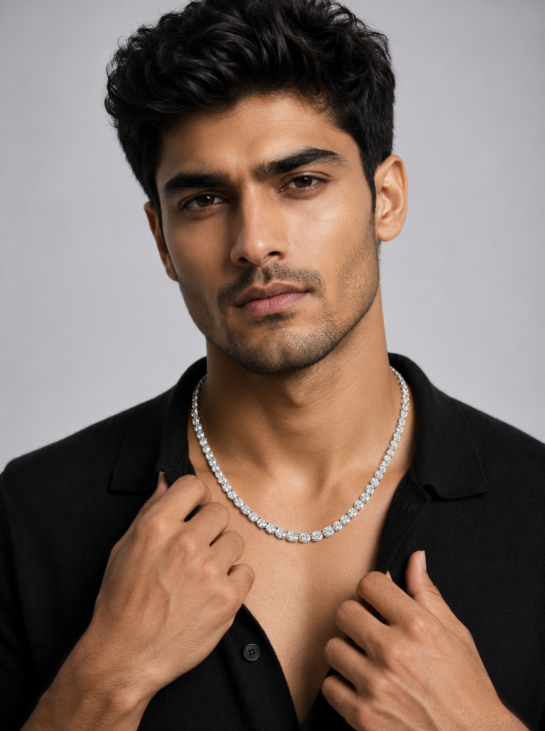 Men's American Diamond Tennis Chain – Cricketer & Celeb 925 Silver