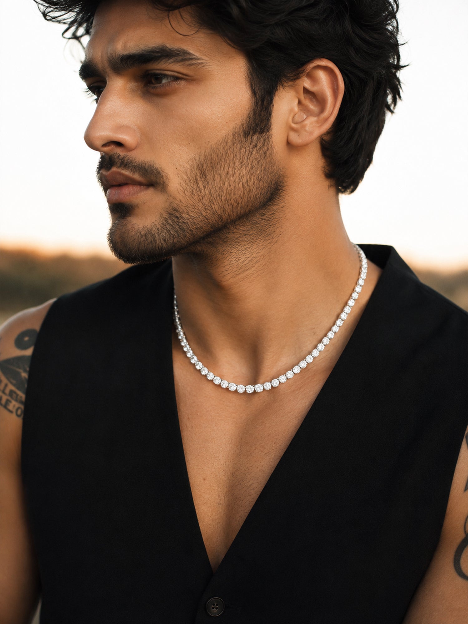 Men's American Diamond Tennis Chain – Cricketer & Celeb 925 Silver