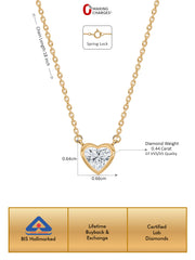 Lab Grown Solitaire Heart Diamond Necklace
