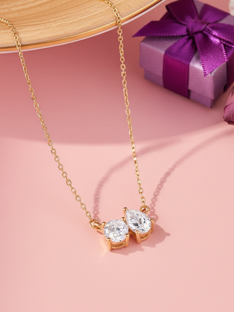 Lab Grown Diamond Toi Et Moi Necklace