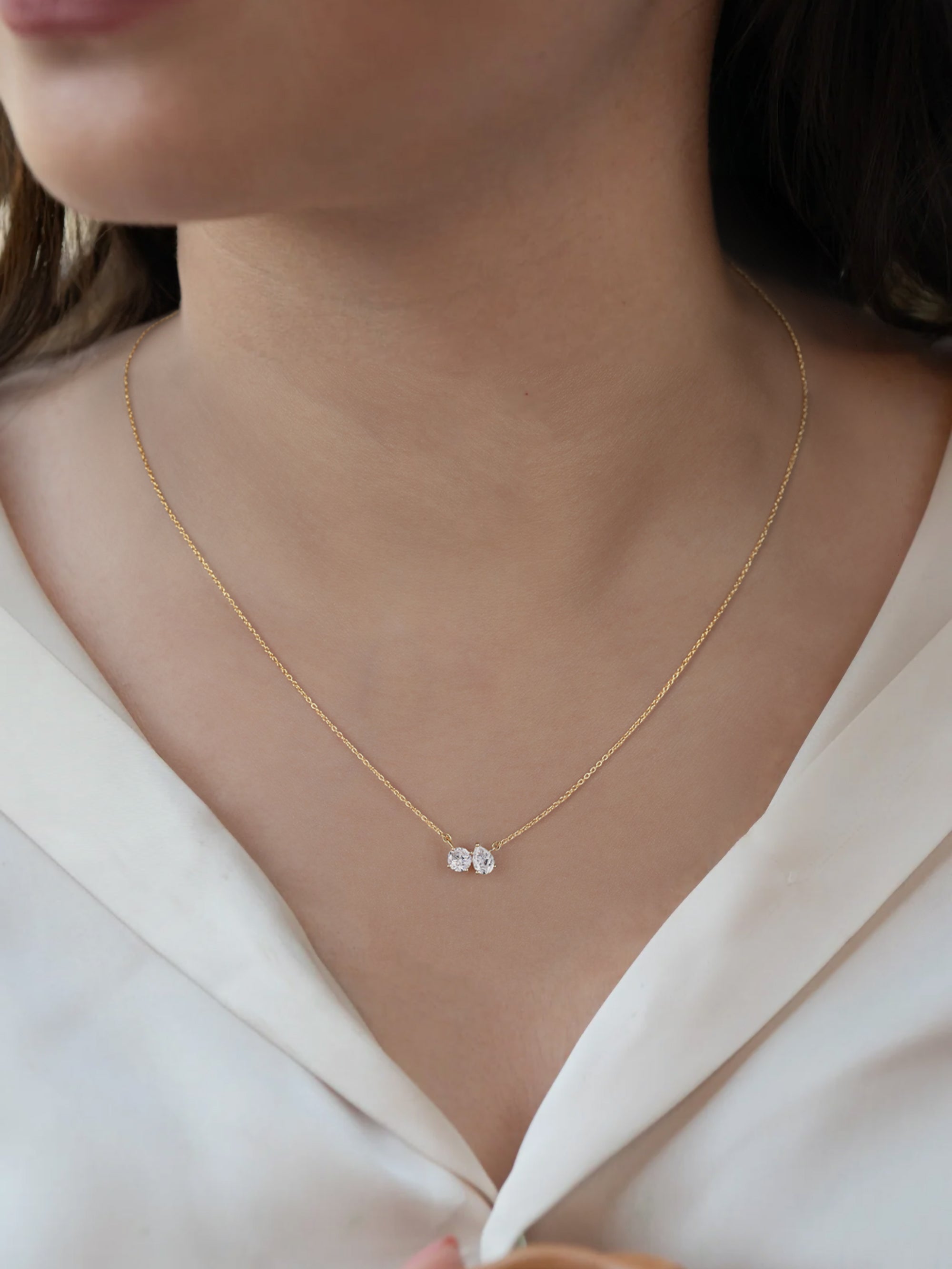 Lab Grown Diamond Toi Et Moi Necklace