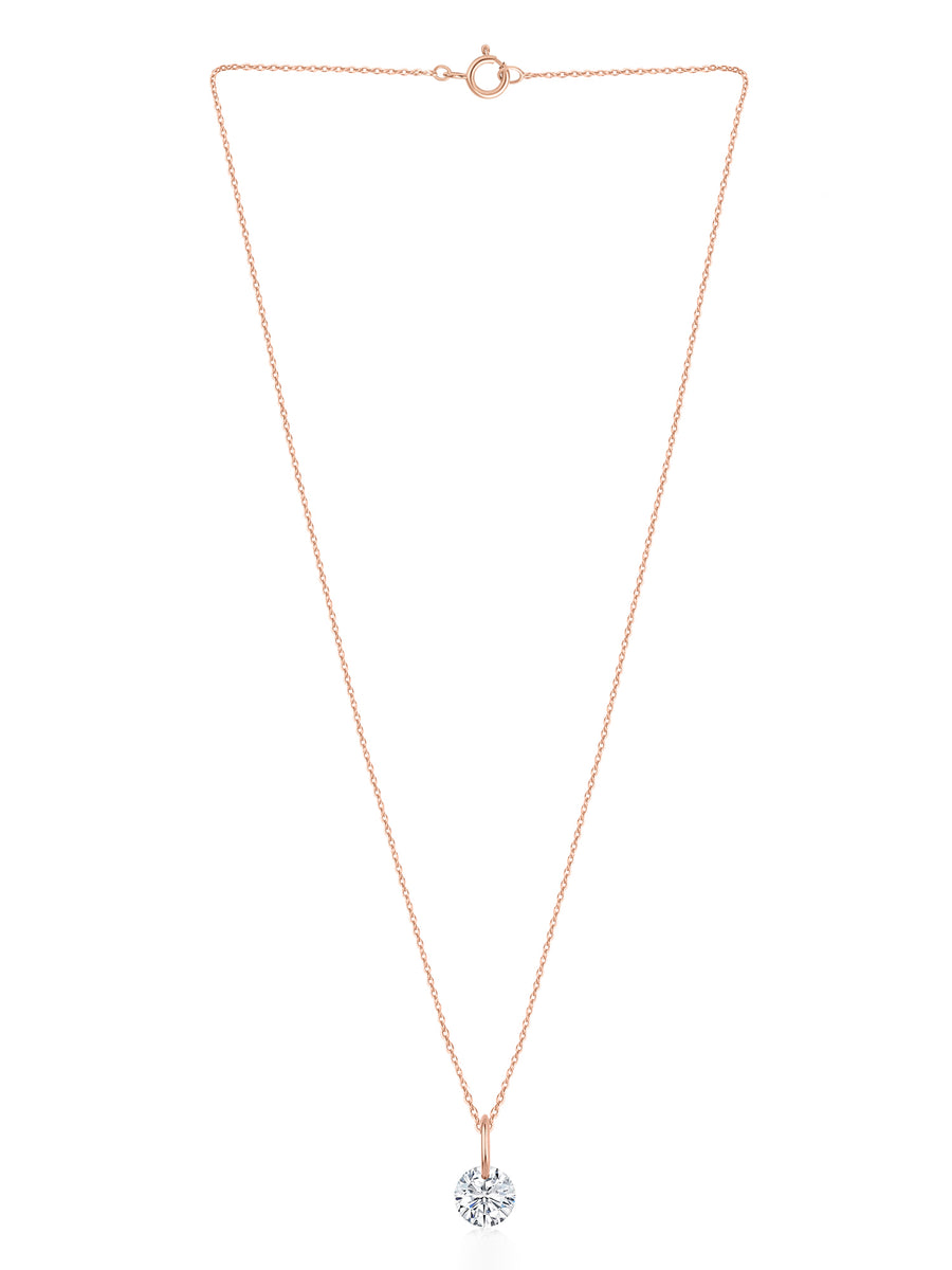 Lab Grown 0.5 Carat Solitaire Diamond Pendant With Chain