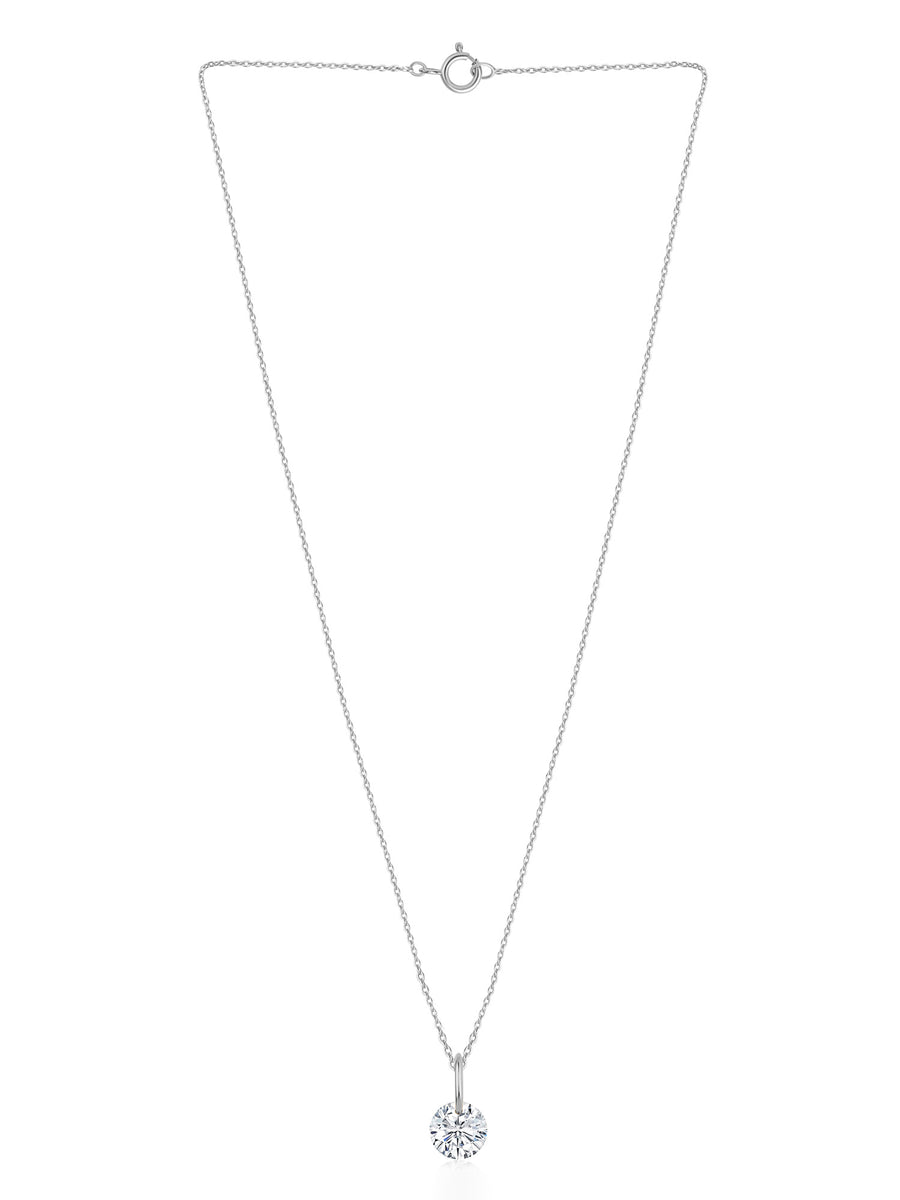 Lab Grown 0.5 Carat Solitaire Diamond Pendant With Chain