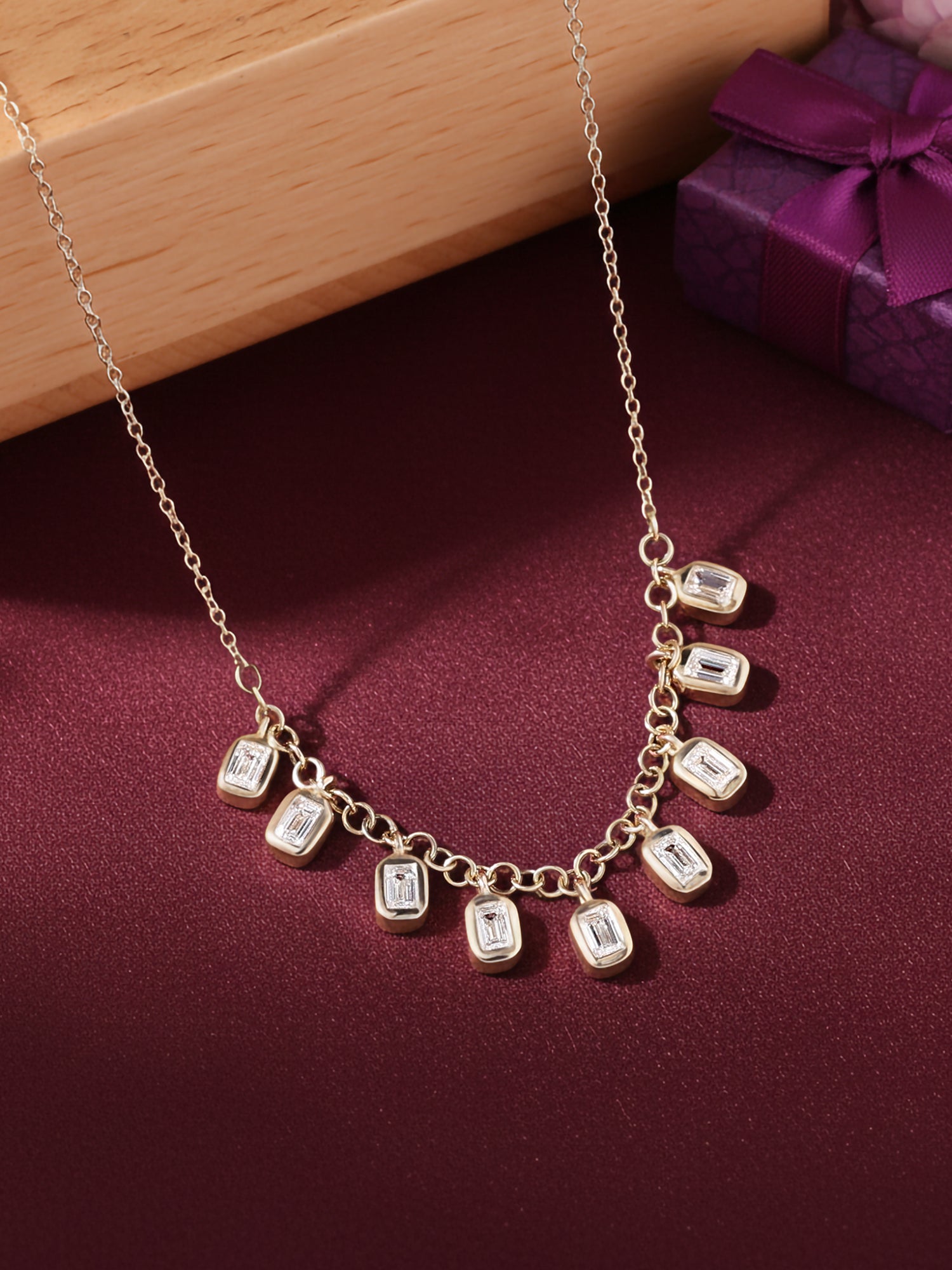 Lab Grown Shimmering Diamond Necklace For Women