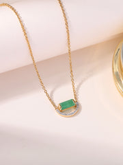 Natural Emerald Half Moon Pendant