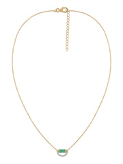 Natural Emerald Half Moon Pendant