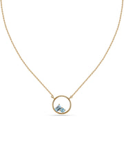 Natural Swiss Blue Topaz Circle Pendant