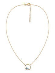 Natural Swiss Blue Topaz Circle Pendant