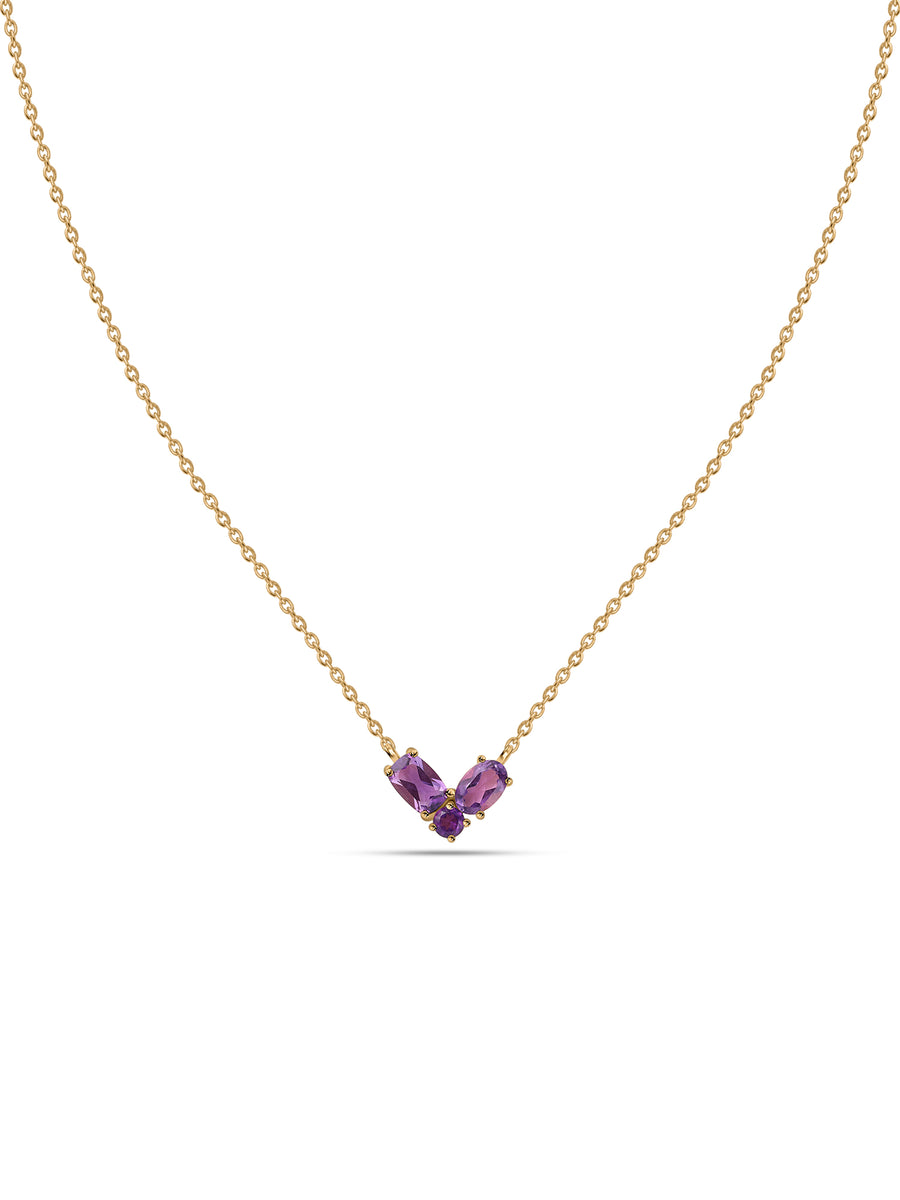 Amethyst Trio Pendant With Chain