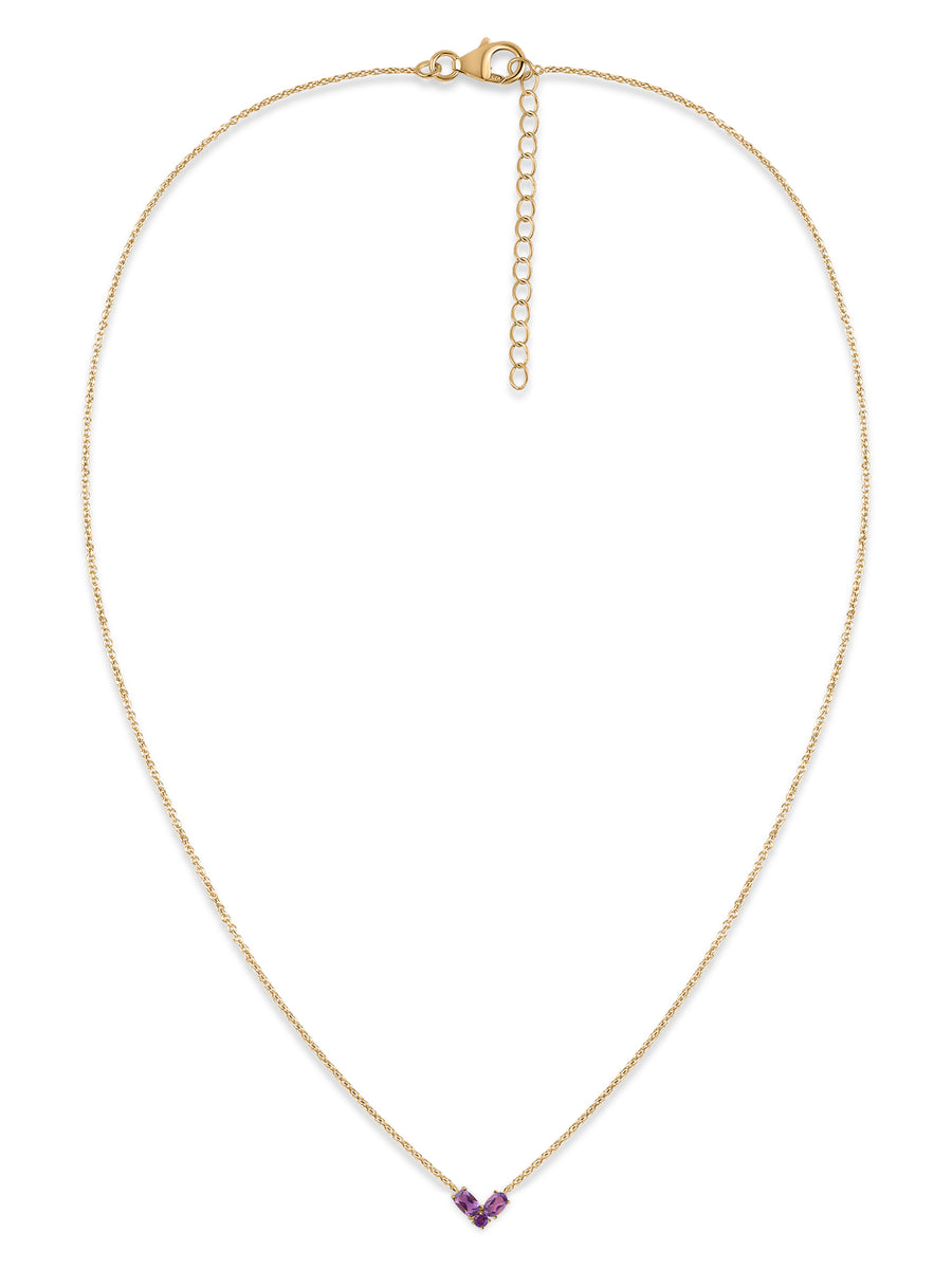 Amethyst Trio Pendant With Chain