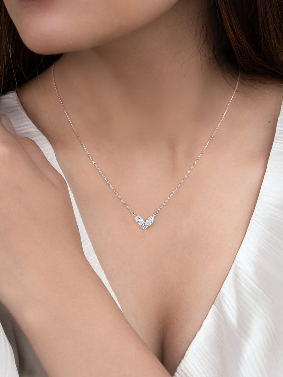 Trilogy Diamond Look Necklace