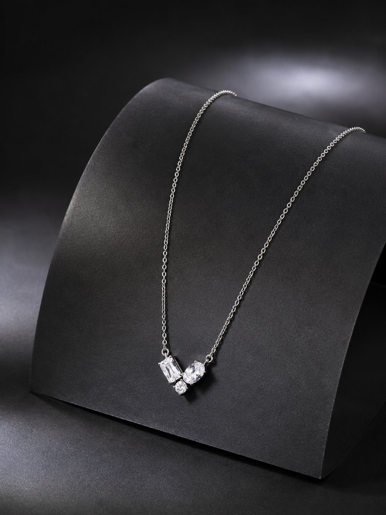 Trilogy Diamond Look Necklace