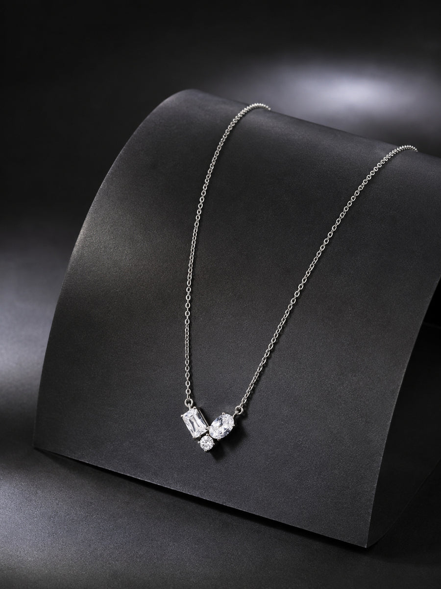 Trilogy Diamond Look Necklace