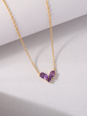 Amethyst Trio Pendant With Chain