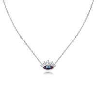 Alexandrite CZ Eye Necklace in Silver