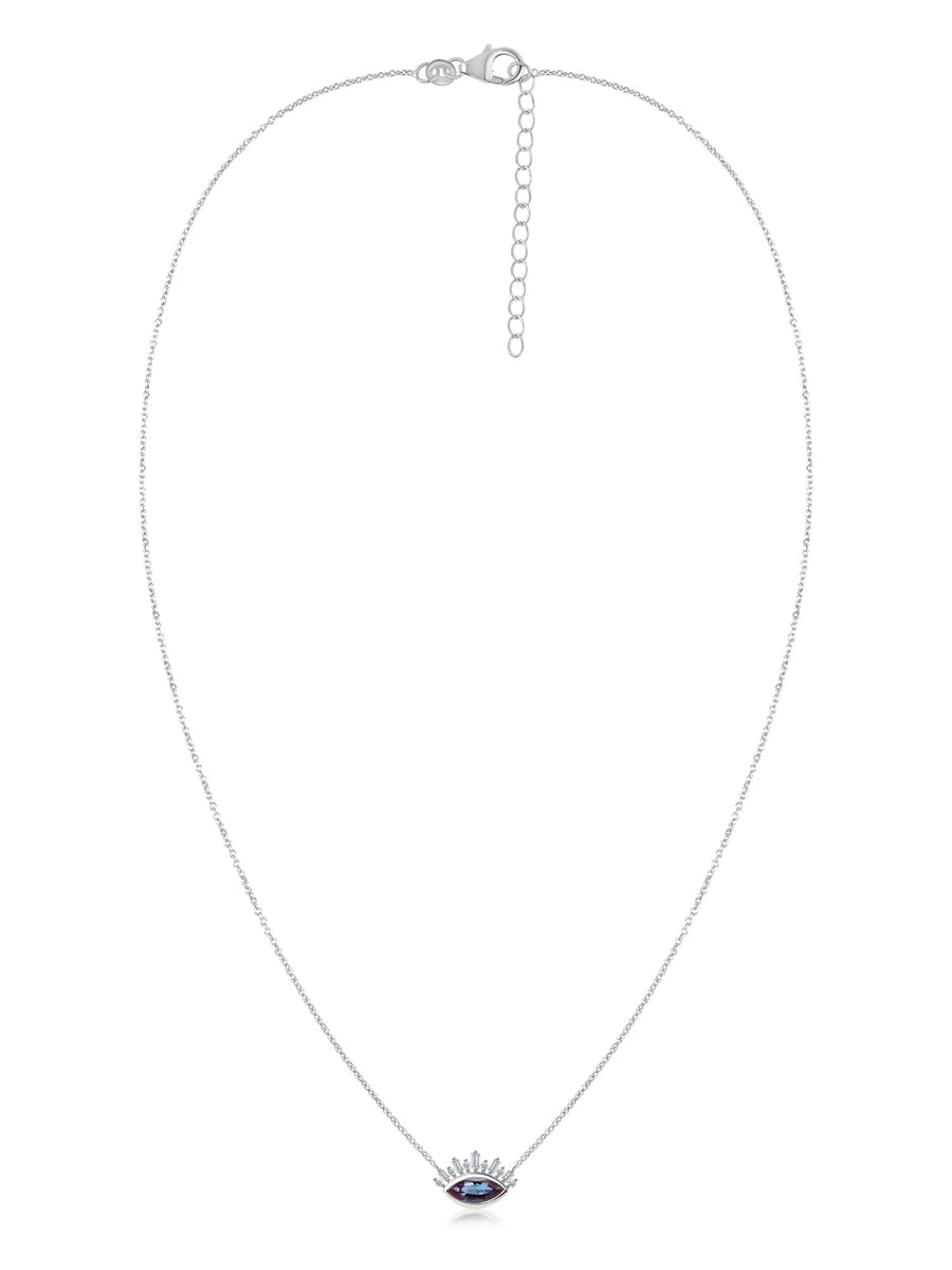 Alexandrite Eye Necklace in Silver