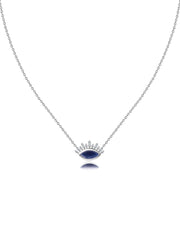 Natural Sapphire Eye Necklace in Silver