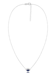 Natural Sapphire Eye Necklace in Silver