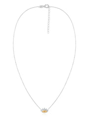 Ethnic Citrine Eye Necklace in Silver