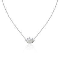 Natural Ethiopian Opal Eye Necklace in Silver