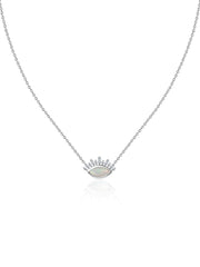 Natural Ethiopian Opal Eye Necklace in Silver