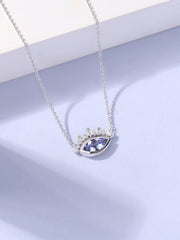 Natural Tanzanite Eye Necklace in Silver