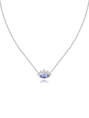 Natural Tanzanite Eye Necklace in Silver